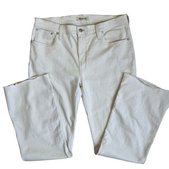 Madewell Sz 32 Kick Out Full-Length Jeans in Vintage Canvas Raw Hem Flared Y2K - Picture 9 of 16
